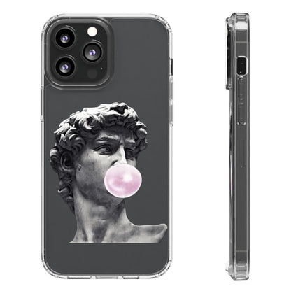 @ye Clear Phone Case with David Statue Design, Modern Phone Accessory for Art Lovers, Unique Gift, Customizable Compatible Soft Case