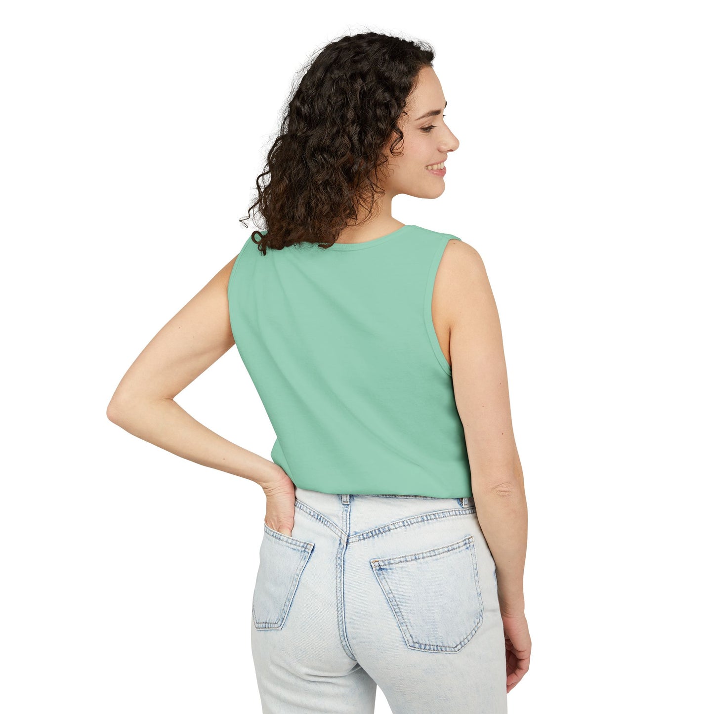 Unisex Garment-Dyed Tank Top with 4NBT Design, Summer Apparel, Casual Wear, Gift for Friends, Individual Expression Top