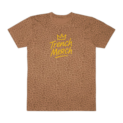 Trench Merch Crown Leopard Print Tee, Casual Statement Shirt, Urban Fashion Top, Gift for Him, Everyday Wear