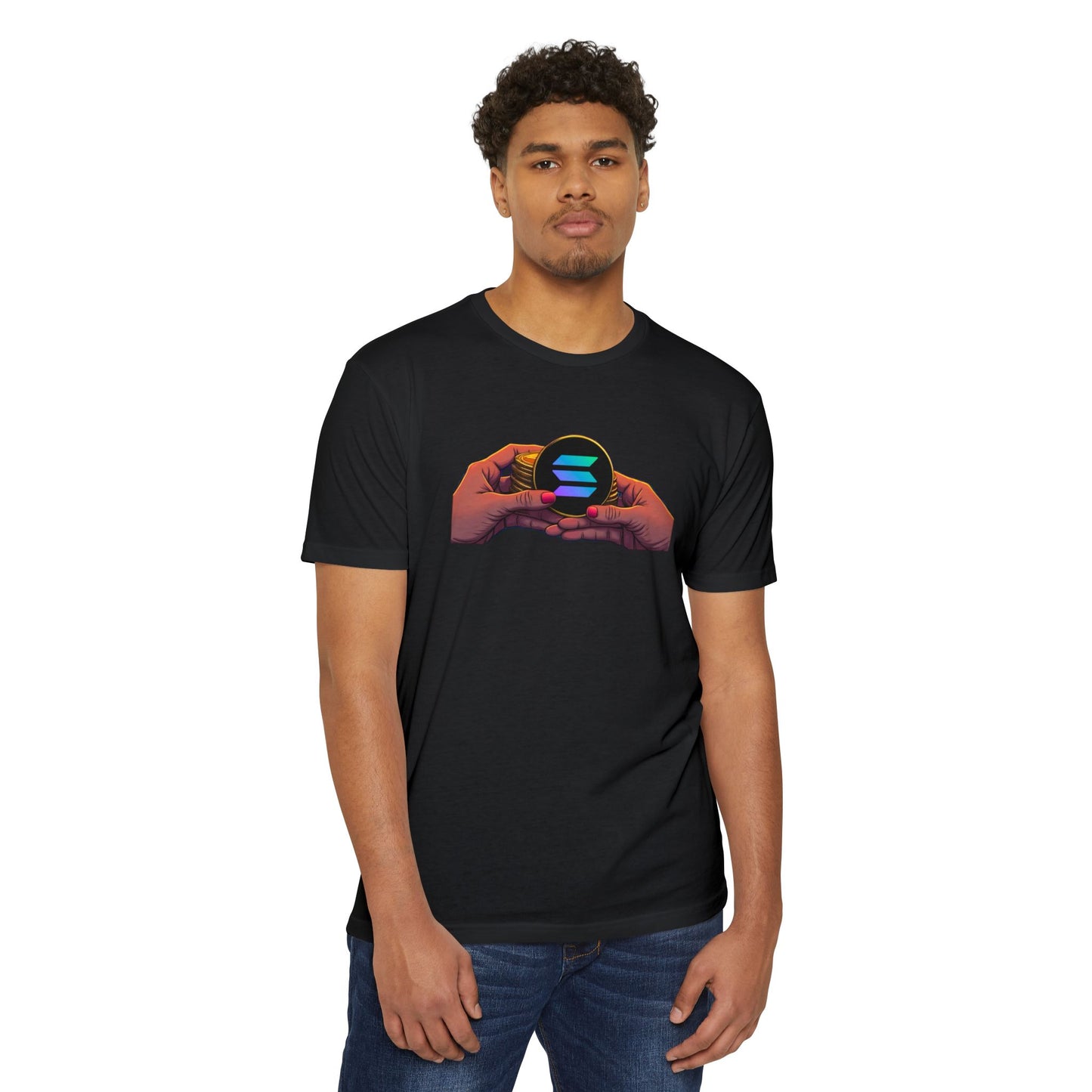 Solana Hands Unisex Jersey T-shirt, Graphic Tee, Trendy Apparel, Gift for Him/Her, Casual Wear, Perfect for Tech Lovers