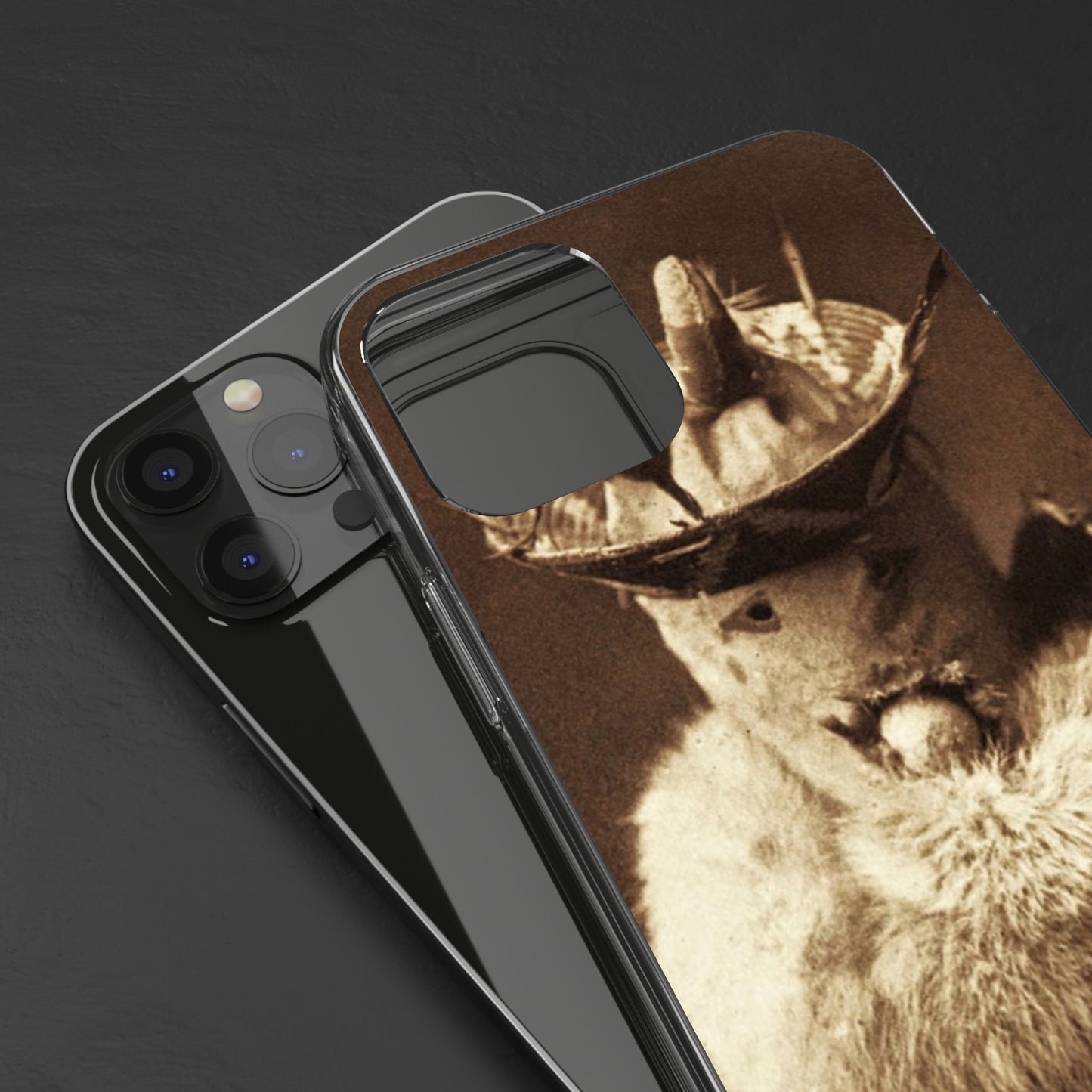 Yei Vintage Cat Photography Phone Case, Clear Cases, Unique Gift for Cat Lovers, Phone Accessory, Stylish Tech Gear, Animal Art