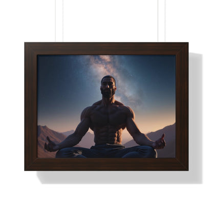 GIGA Meditation Framed Poster, Calm Art, Spiritual Wall Decor, Zen Home Decor, Fitness Motivation, Mindfulness Gift, Inspirational Art