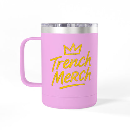 Trench Merch Crown Coffee Mug Tumbler, Perfect for Beach Lovers, Gifts for Friends, Summer Getaways, Adventure Travel, Crown Design