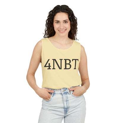 Unisex Garment-Dyed Tank Top with 4NBT Design, Summer Apparel, Casual Wear, Gift for Friends, Individual Expression Top