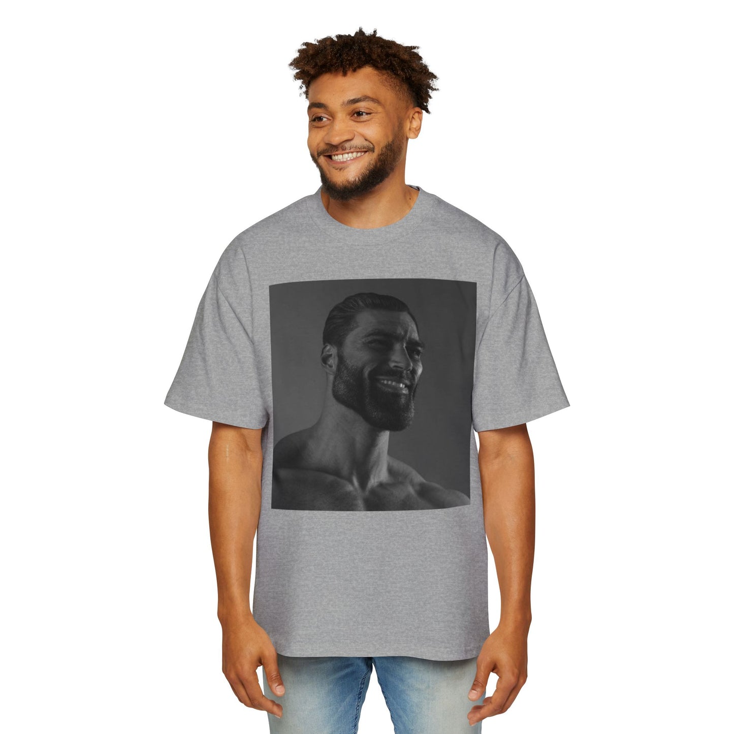 GIGA Men's Heavy Oversized Tee | Casual Streetwear Shirt, Graphic Tee, Gift for Him, Unisex Style, Trendy Apparel