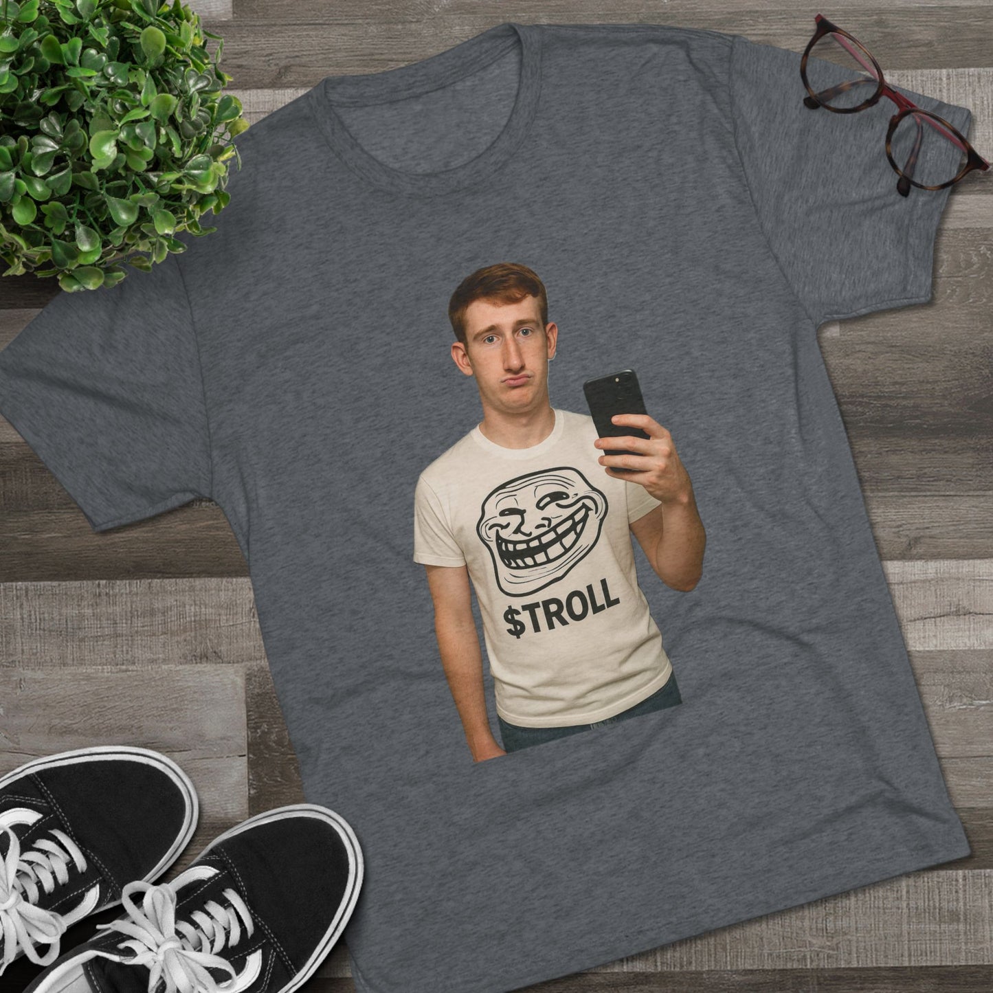 TROLL Unisex Tri-Blend Crew Tee | Funny Tee | Casual Wear | Gift for Friends | Trendy Shirt | Meme Apparel