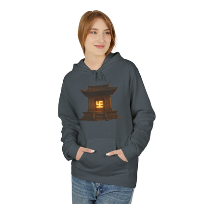 YZY Swasticoin Serene Lantern Hoodie, Cozy Fleece Hooded Sweatshirt, Gift for Nature Lovers, Casual Wear, Outdoor Adventures, Fall Fashion