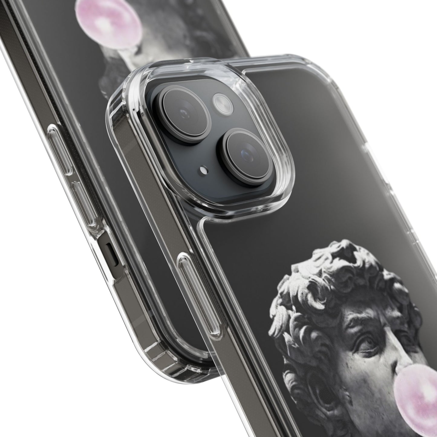 @ye Clear Phone Case with David Statue Design, Modern Phone Accessory for Art Lovers, Unique Gift, Customizable Compatible Soft Case