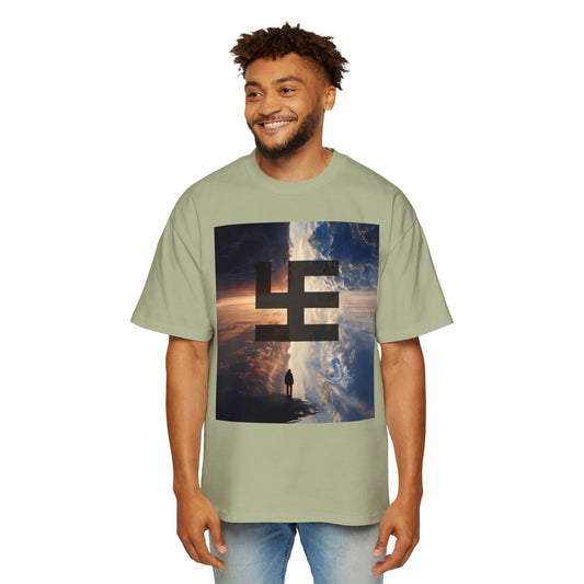 Swasticoin Men's Heavy Oversized Tee with Eye-Catching Design | Casual Wear, Graphic Tee, Street Style, Unisex Fashion, Gift Idea