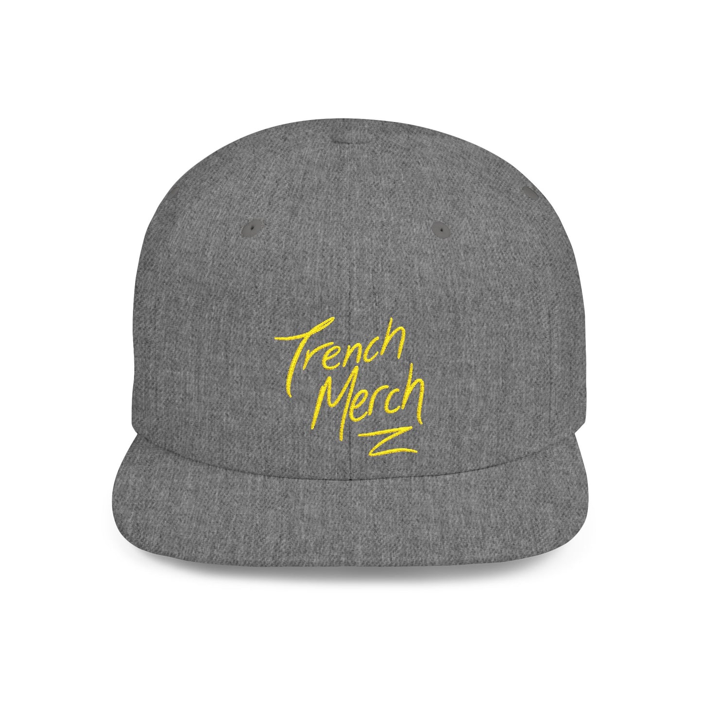 Trench Merch Trendy Flat Bill Snapback Hat, Cool Streetwear Cap for Casual Outings, Outdoor Events, Festivals, Unique Gift for Hip-Hop Fans