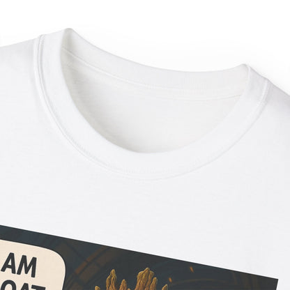Goat Graphic Tee for Fans of Humor, Perfect Gift for Birthdays, Casual Wear, Geeky Apparel, I AM GOAT Theme