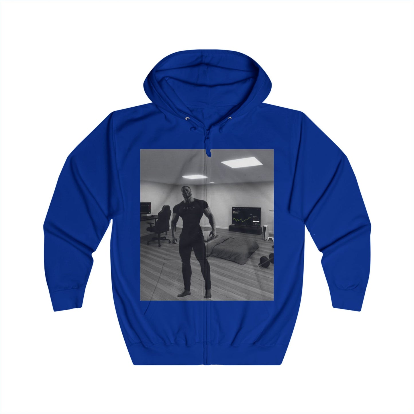 GIGA Unisex Full Zip Hoodie | Trendy Sweatshirt for Casual Outings, Gift for Friends, Gym Wear, Unique Fashion Statement