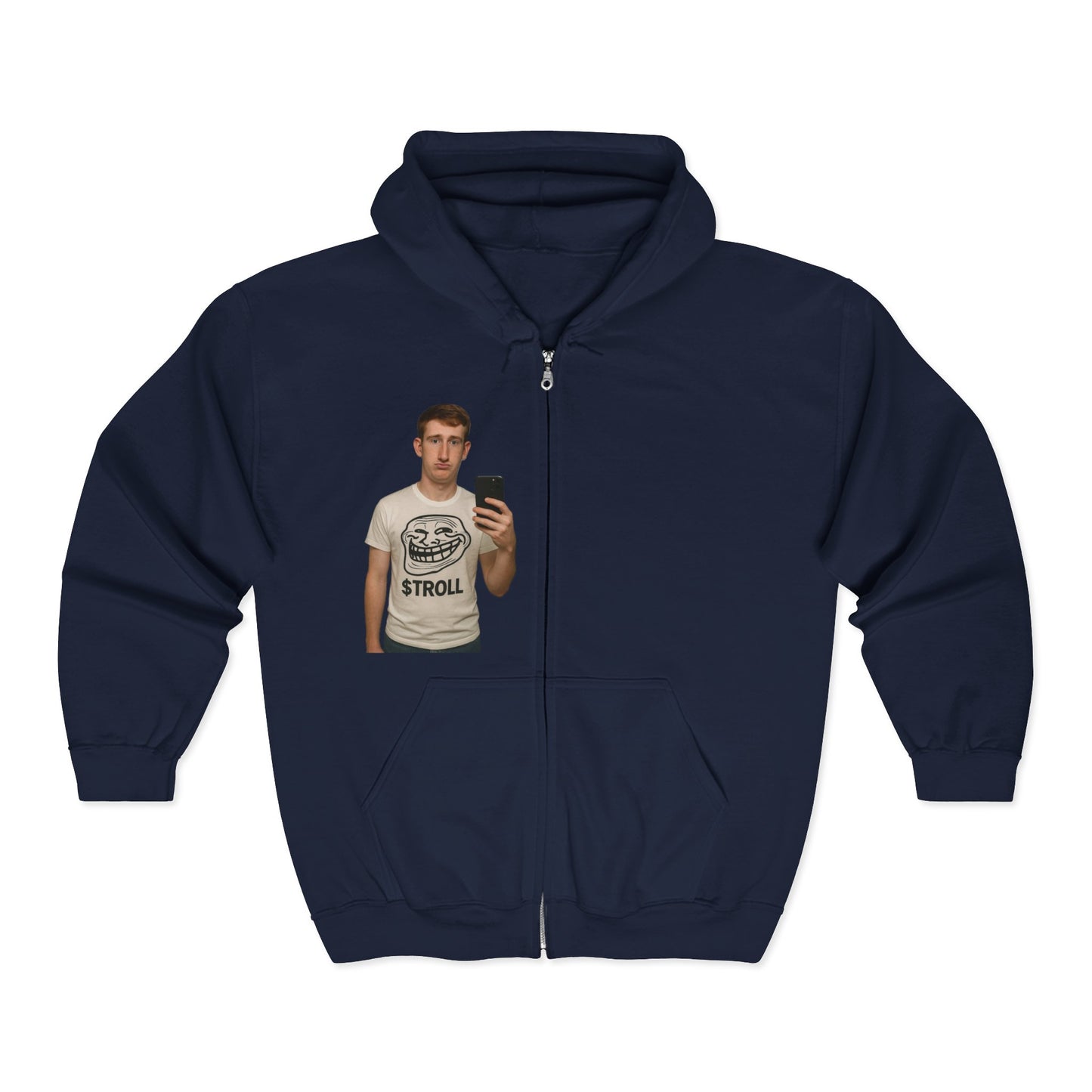 Greg Troll Casual Zip Hoodie for Everyday Style, Unisex Zip Sweatshirt, Comfy Hoodie for Relaxation, Trendy Zip-Up for All Seasons, Gift for Friends