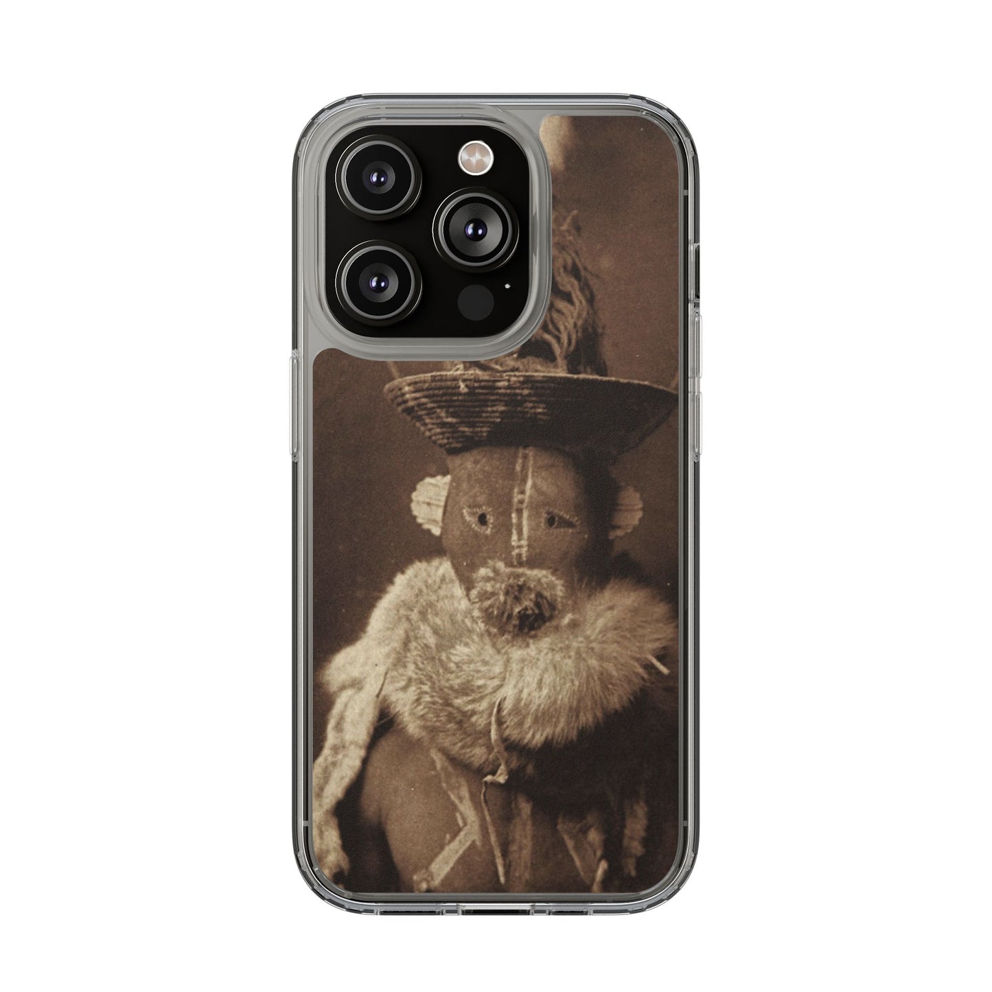 Yei Vintage Ethnic Clear Phone Case, Unique Phone Protector, Bohemian iPhone Case, Artistic Clear Cover, Cultural Phone Accessory