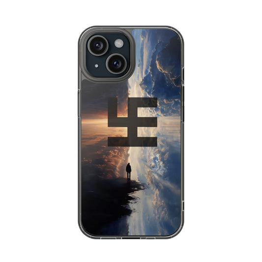 Swasticoin Nature-Themed Clear Phone Case, Unique Phone Cover with Scenic Design, Eco-Friendly Protection, Gift for Travelers, Custom Phone Accessory