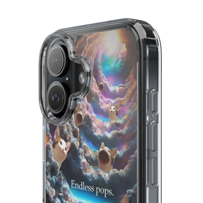 POPCAT Galaxy Cat Clear Phone Case, Cute Animal Phone Cover, Customizable Phone Accessory, Gift for Cat Lovers, Funny Phone Case