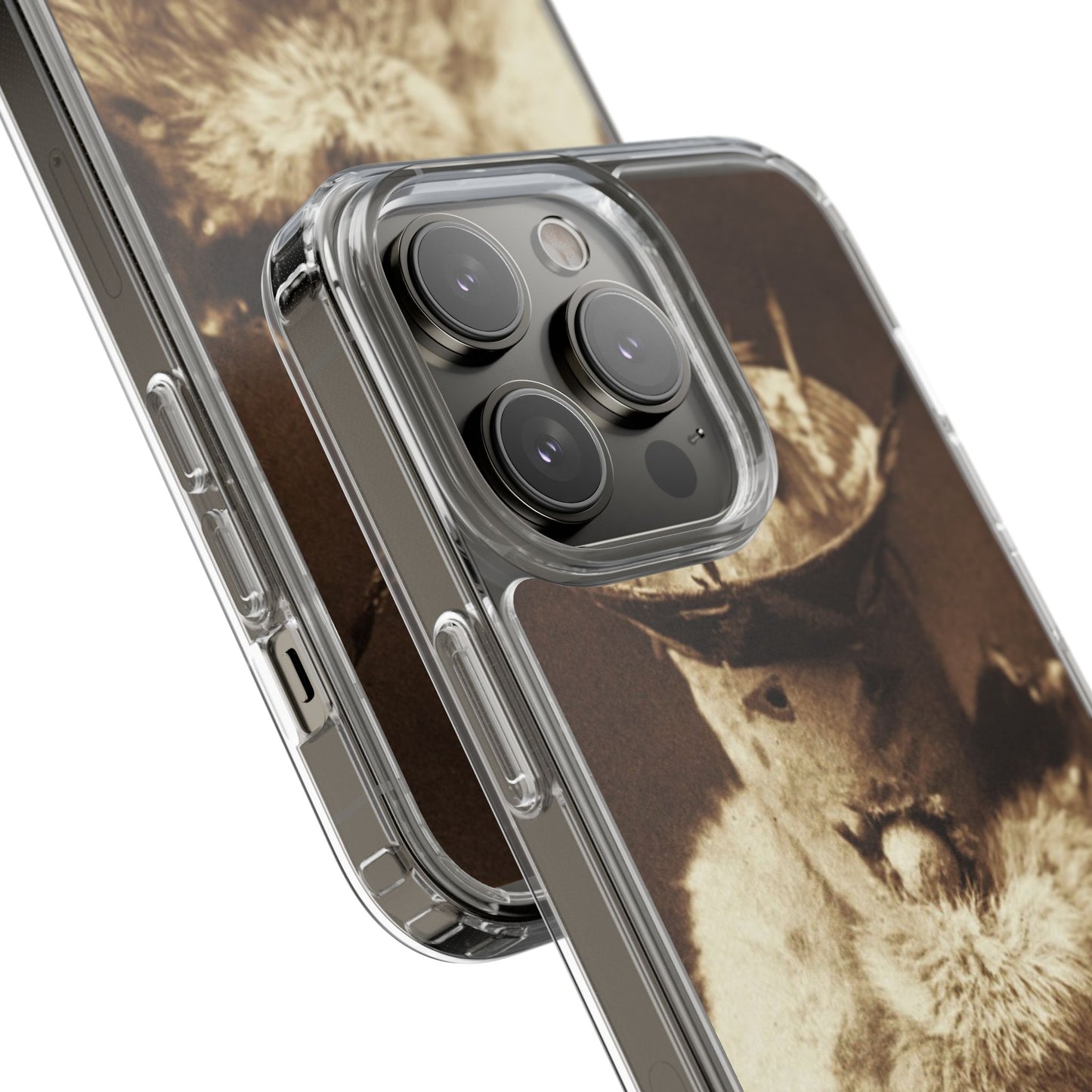 Yei Vintage Cat Photography Phone Case, Clear Cases, Unique Gift for Cat Lovers, Phone Accessory, Stylish Tech Gear, Animal Art