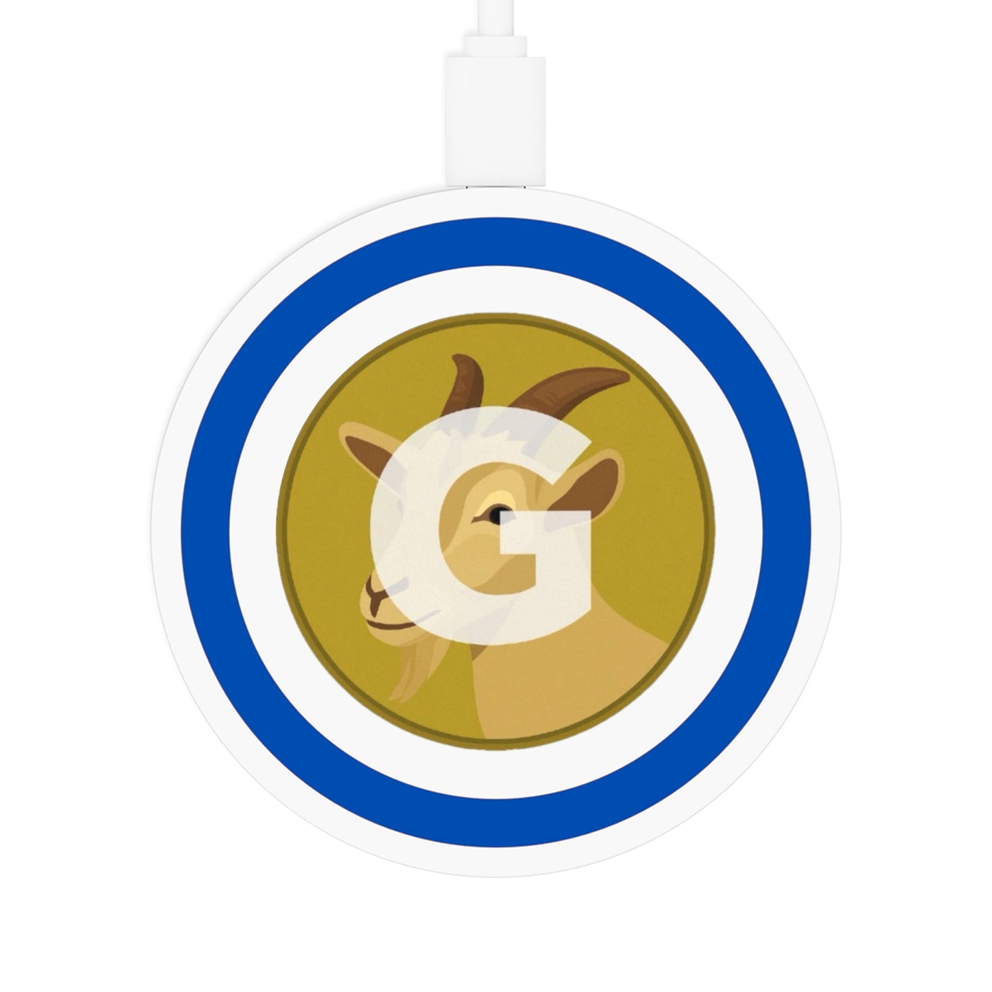 Quake Wireless Charging Pad: Personalized Goat Design, Eco-Friendly Tech Accessory, Ideal for Home, Office, Gifts, and Holidays