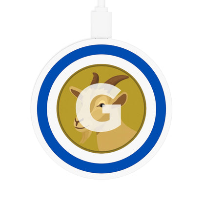Quake Wireless Charging Pad: Personalized Goat Design, Eco-Friendly Tech Accessory, Ideal for Home, Office, Gifts, and Holidays