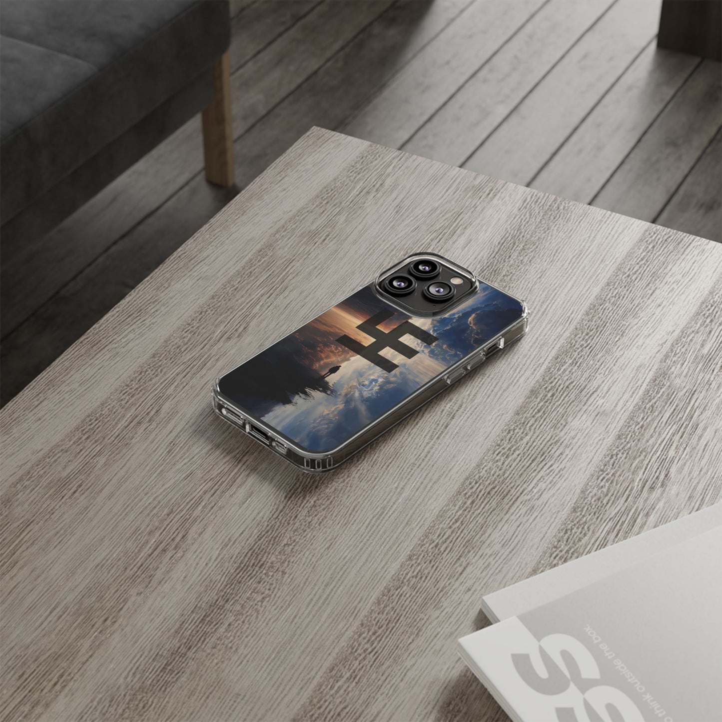 Swasticoin Nature-Themed Clear Phone Case, Unique Phone Cover with Scenic Design, Eco-Friendly Protection, Gift for Travelers, Custom Phone Accessory