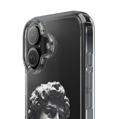 @ye Clear Phone Case with David Statue Design, Modern Phone Accessory for Art Lovers, Unique Gift, Customizable Compatible Soft Case