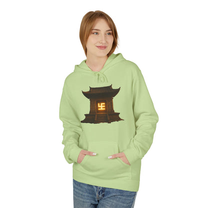 YZY Swasticoin Serene Lantern Hoodie, Cozy Fleece Hooded Sweatshirt, Gift for Nature Lovers, Casual Wear, Outdoor Adventures, Fall Fashion