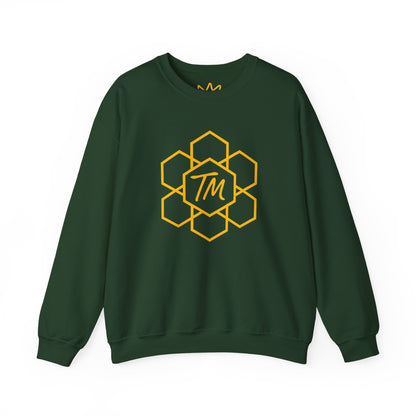Trench Merch Stylish Honeycomb Crewneck Sweatshirt, Cozy Unisex Sweatshirt, Casual Fall Apparel, Gift for Honey Lovers, Trendy Weekend Wear