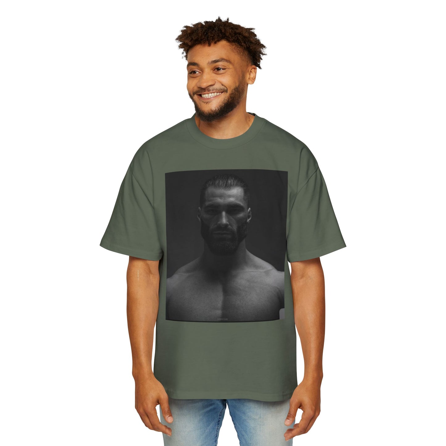 GIGA Stylish Men's Oversized Tee for Comfort Lovers, Casual Wear, Street Style, Gift for Him, Trendy Tee with Gigachad Design
