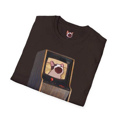POPCAT Retro Arcade Unisex T-Shirt, Gamer Tee, Vintage Gaming Shirt, Gift for Gamers, Casual Wear