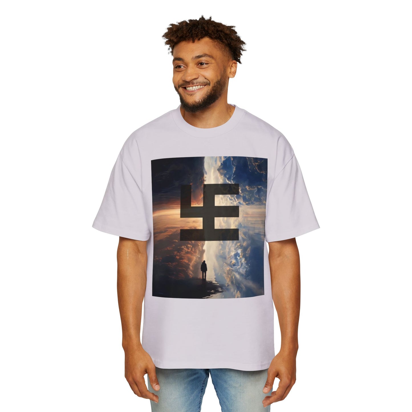 Swasticoin Men's Heavy Oversized Tee with Eye-Catching Design | Casual Wear, Graphic Tee, Street Style, Unisex Fashion, Gift Idea