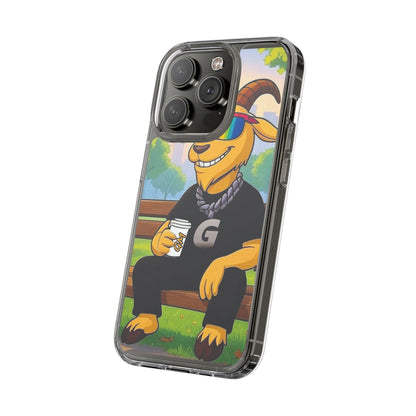 Vibrant Goat Clear Phone Case, Fun Smartphone Cover, Animal Lover Gift, Stylish Tech Accessory, Unique Phone Protection
