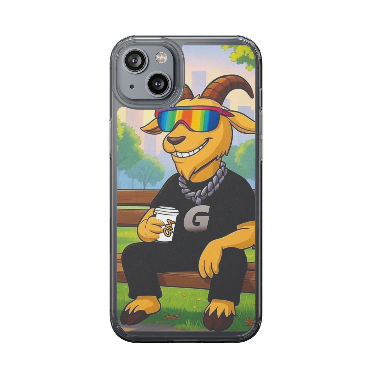 Vibrant Goat Clear Phone Case, Fun Smartphone Cover, Animal Lover Gift, Stylish Tech Accessory, Unique Phone Protection