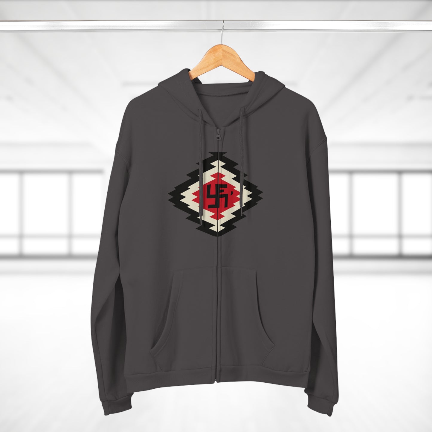 Yei Navajo Inspired Unisex Hooded Zip Sweatshirt, Cozy Layering, Gift for Him/Her, Fall/Winter Fashion, Boho Style, Casual Wear