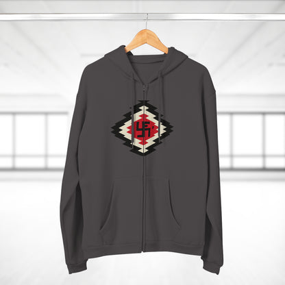Yei Navajo Inspired Unisex Hooded Zip Sweatshirt, Cozy Layering, Gift for Him/Her, Fall/Winter Fashion, Boho Style, Casual Wear
