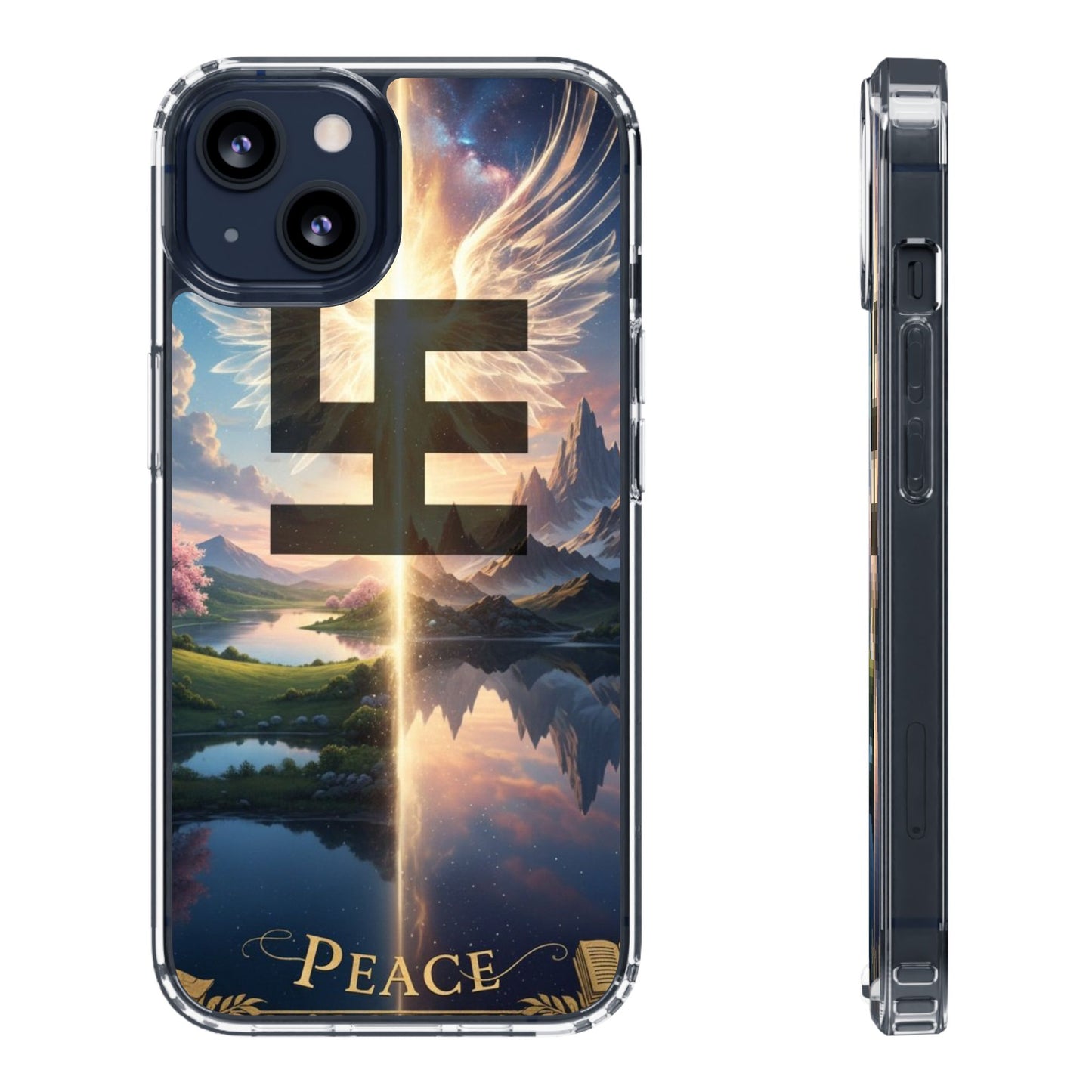 Swasticoin Peaceful Clear Phone Cases, Phone Accessories, Minimalist Design, Nature Lover Gifts, Transparent Phone Cover, Unique Art Case