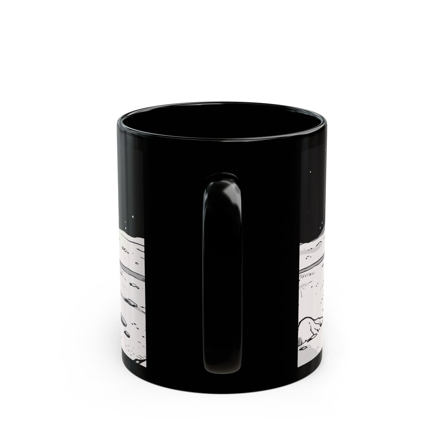 TROLL Cosmic Chill Black Mug - Alien Art, Gift for Sci-Fi Lovers, Space-Themed Coffee Cup, Unique Artwork, Inspirational Drinkware