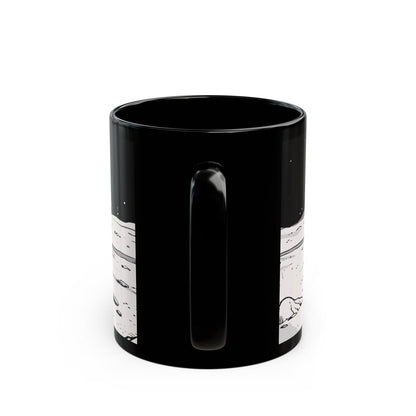 TROLL Cosmic Chill Black Mug - Alien Art, Gift for Sci-Fi Lovers, Space-Themed Coffee Cup, Unique Artwork, Inspirational Drinkware