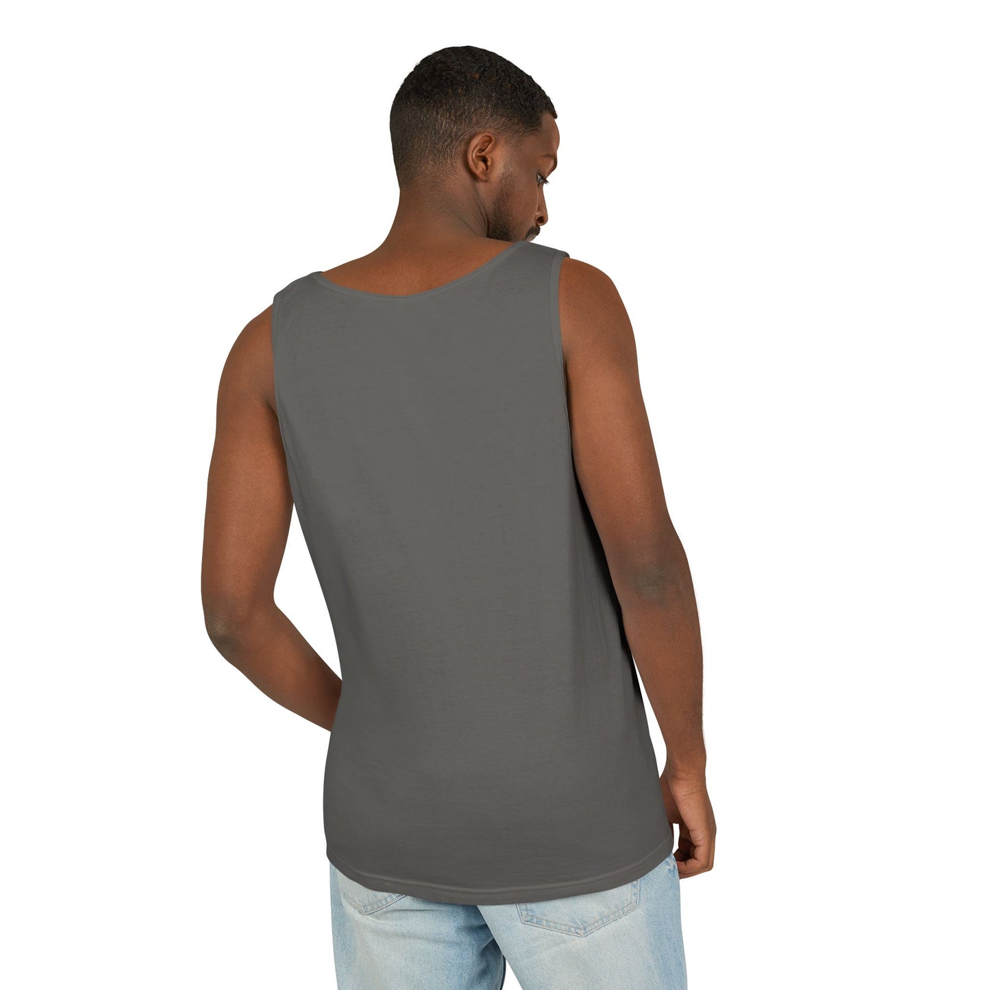 Unisex Garment-Dyed Tank Top with 4NBT Design, Summer Apparel, Casual Wear, Gift for Friends, Individual Expression Top