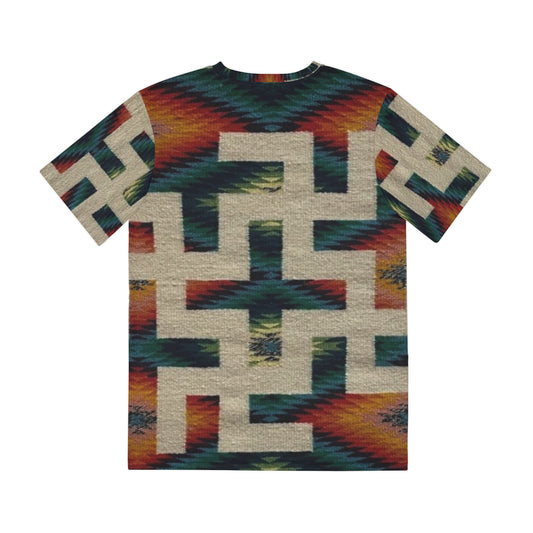 Yei Vibrant Geometric Tee, Boho Poly Tee for Men, Stylish Casual Wear, Unique Pattern Shirt, Summer Festival Outfit, Gift for Him