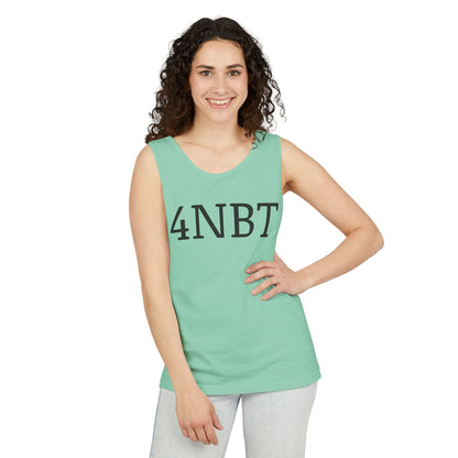 Unisex Garment-Dyed Tank Top with 4NBT Design, Summer Apparel, Casual Wear, Gift for Friends, Individual Expression Top