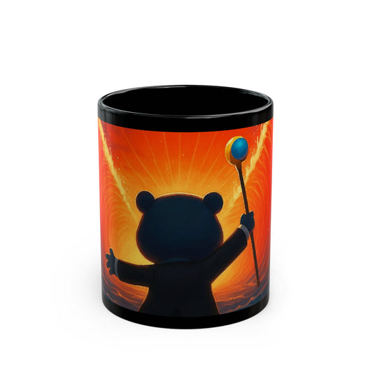 4NBT Whimsical Bear Black Mug | Perfect for Cozy Mornings, Gifts, Home Decor, Coffee Lovers, and Collectors