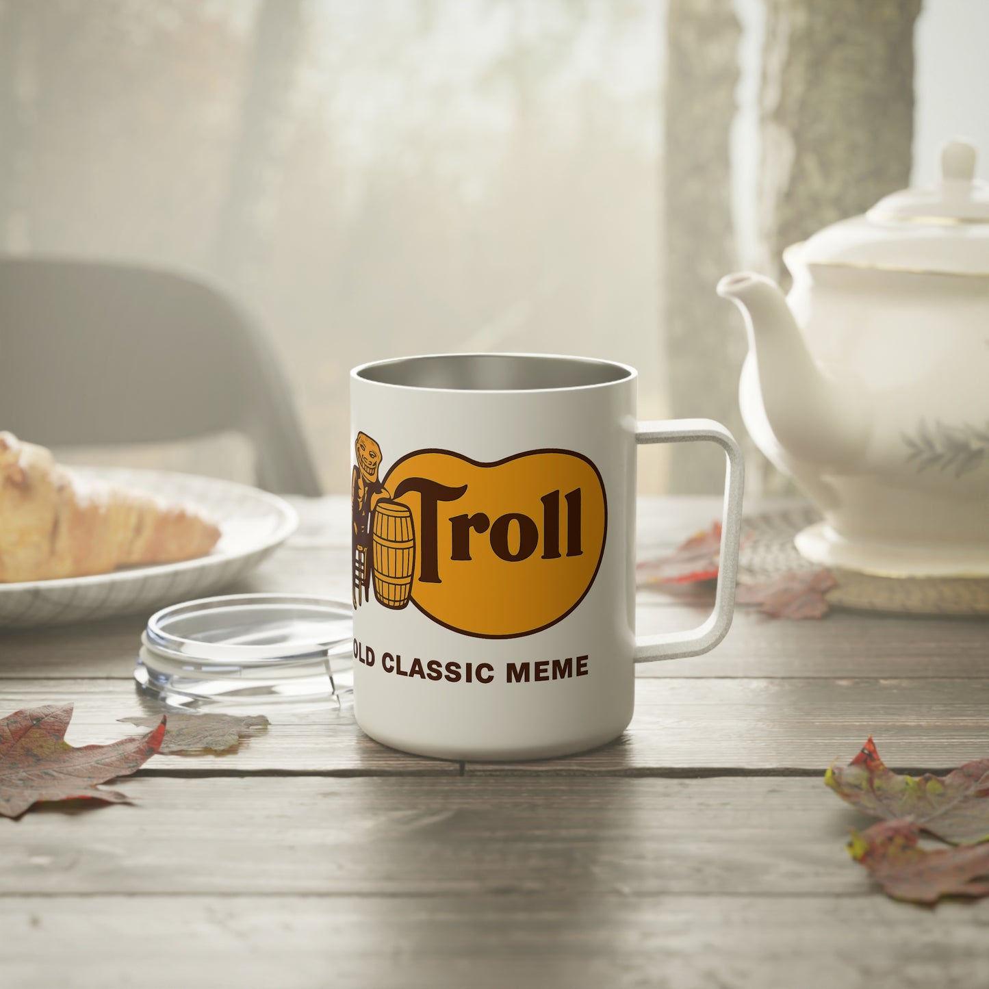 TROLL Meme Insulated Coffee Mug - 10oz, Funny Gift, Meme Lovers, Coffee Enthusiasts, Humor Mug, Vintage Style