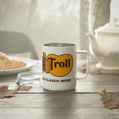 TROLL Meme Insulated Coffee Mug - 10oz, Funny Gift, Meme Lovers, Coffee Enthusiasts, Humor Mug, Vintage Style