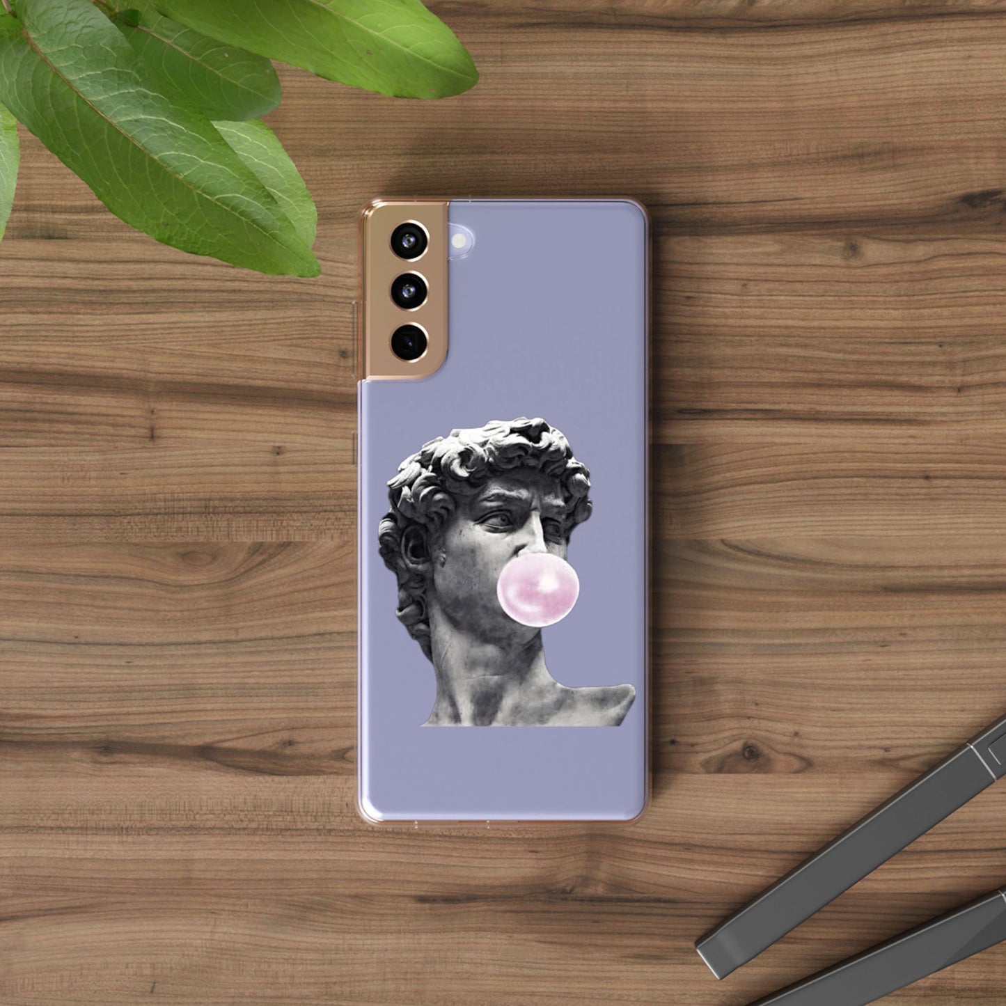 @ye Clear Phone Case with David Statue Design, Modern Phone Accessory for Art Lovers, Unique Gift, Customizable Compatible Soft Case