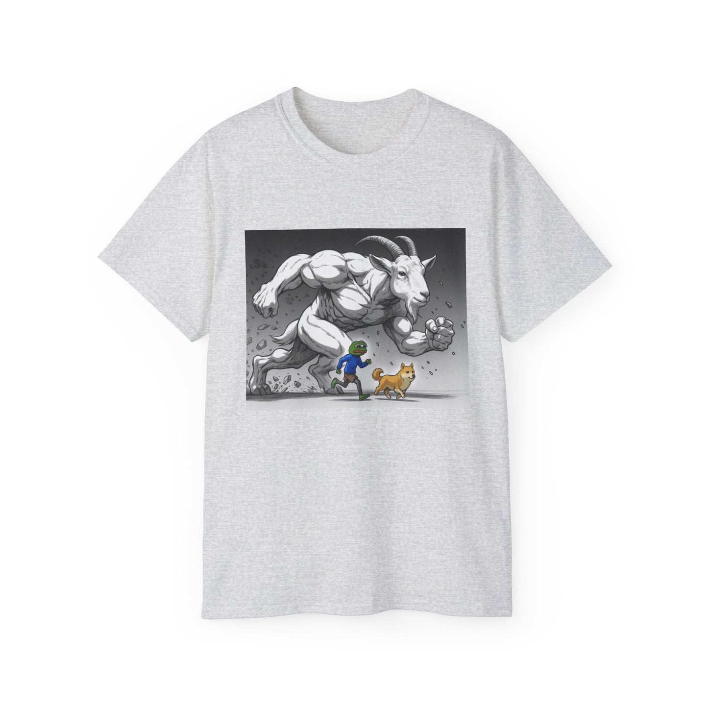 Epic Goat Chase Unisex Tee, Art Tee, Graphic Shirt, Gift for Animal Lovers, Funny T-Shirt, Cartoon Art Tee