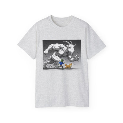 Epic Goat Chase Unisex Tee, Art Tee, Graphic Shirt, Gift for Animal Lovers, Funny T-Shirt, Cartoon Art Tee