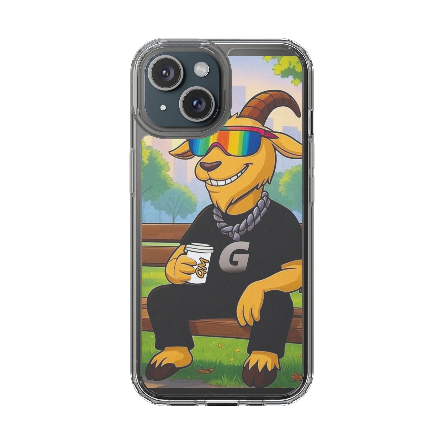 Vibrant Goat Clear Phone Case, Fun Smartphone Cover, Animal Lover Gift, Stylish Tech Accessory, Unique Phone Protection