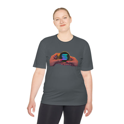 Unisex Moisture Wicking Tee featuring SOLANA & YZY designs, Perfect for Athletes, Casual Wear, Fitness Goals, Everyday Use, Sports Events