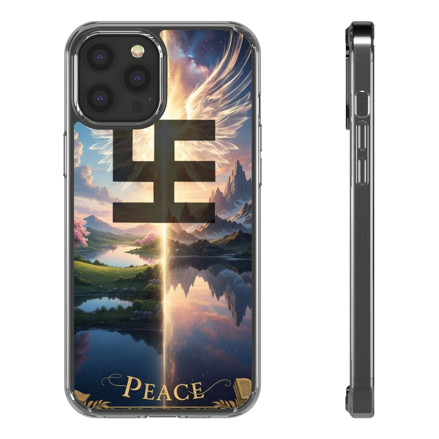 Swasticoin Peaceful Clear Phone Cases, Phone Accessories, Minimalist Design, Nature Lover Gifts, Transparent Phone Cover, Unique Art Case
