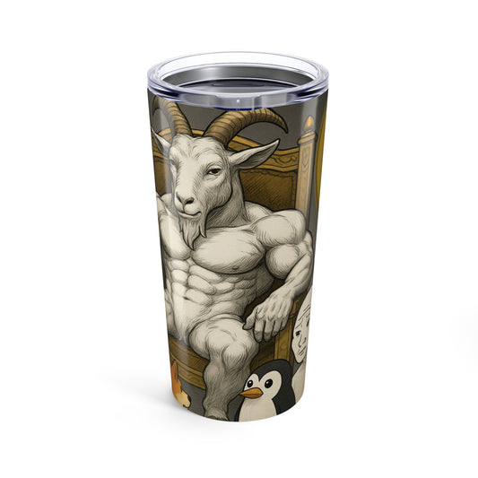 Funny Meme Tumbler 20oz, Goat, Dog, Penguin and Pepe Designs, Perfect for Gifts, Humor Lovers, Daily Use, Collectibles